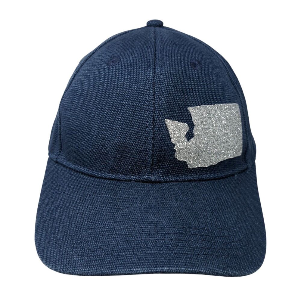 Washington State Map Snapback Hat Blue One Size Adjustable 6 Panel Econscious